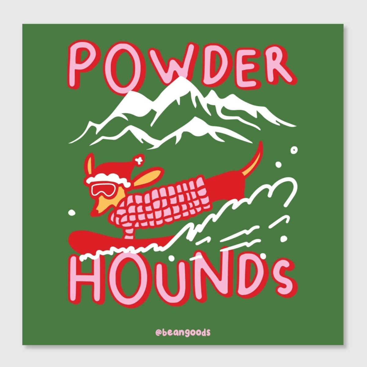 powder hounds sticker - bean goods