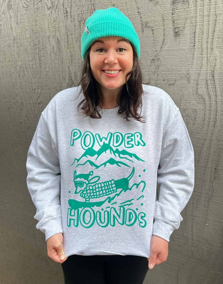 powder hounds unisex crew sweatshirt - bean goods