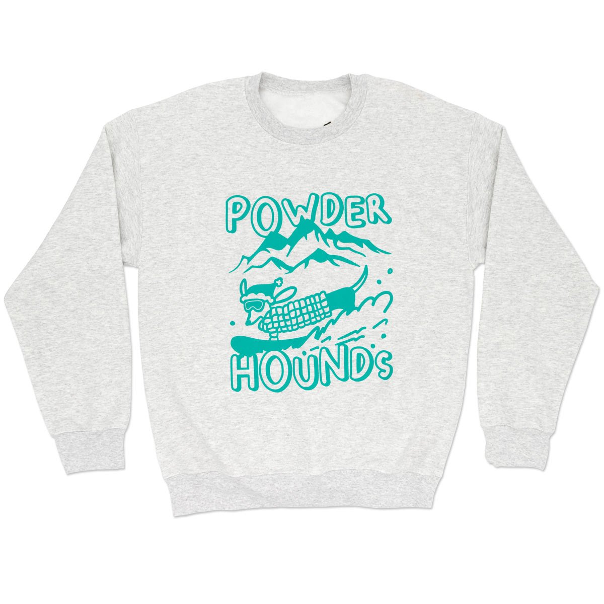 powder hounds unisex crew sweatshirt - bean goods