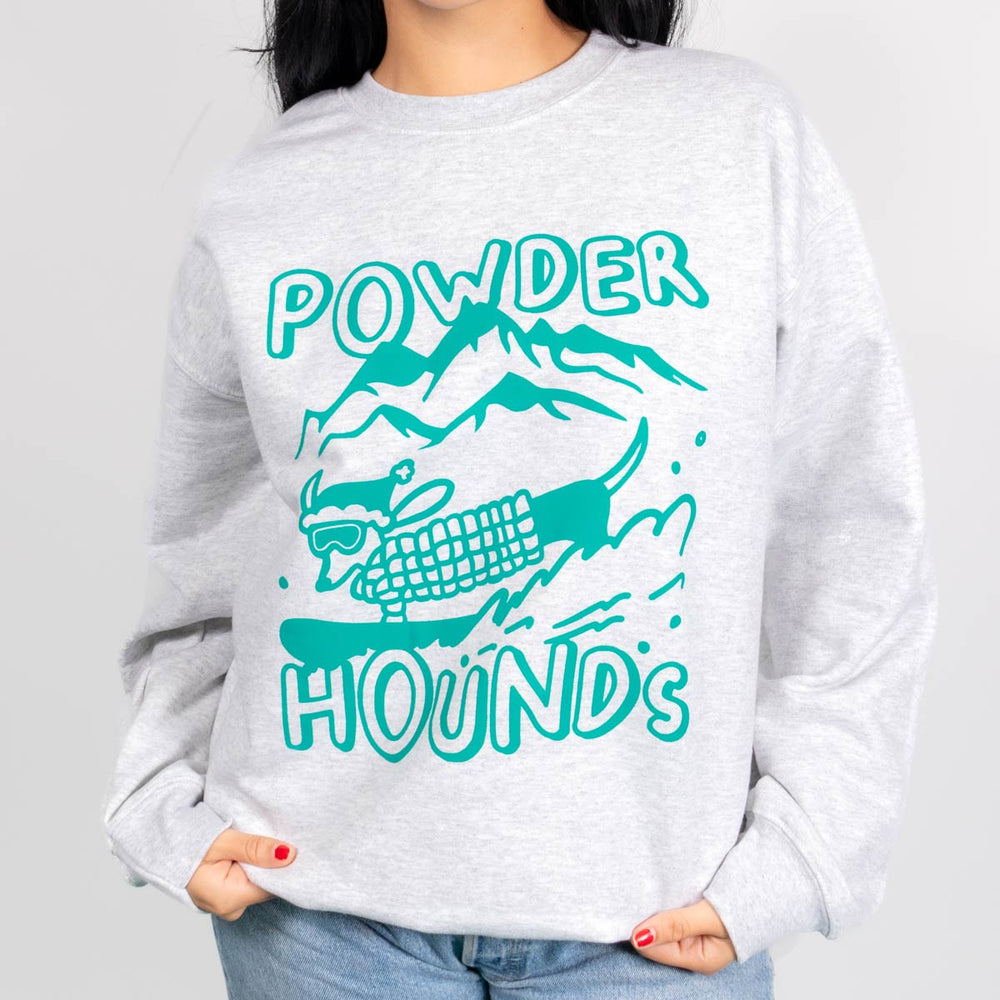 powder hounds unisex crew sweatshirt - bean goods