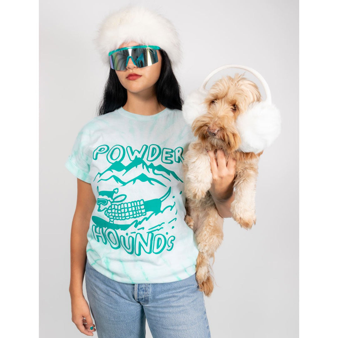 powder hounds unisex tee | tie-dye - bean goods