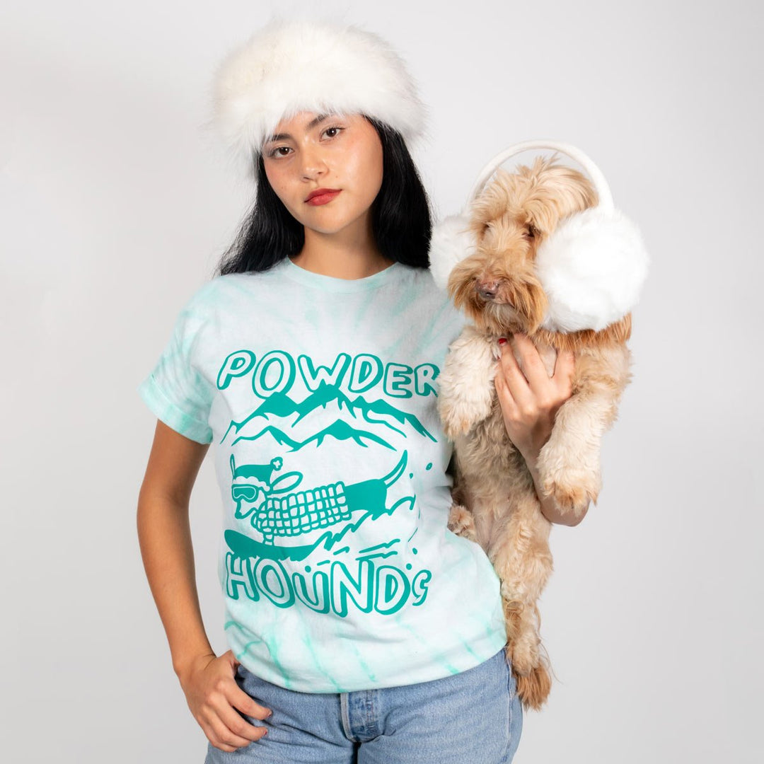 powder hounds unisex tee | tie-dye - bean goods