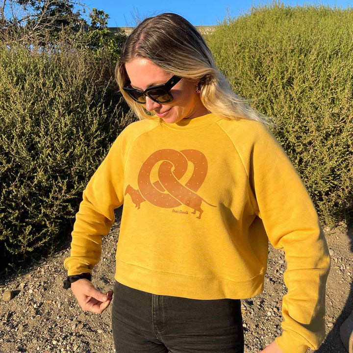 pretzel ween cropped crew | mustard - bean goods