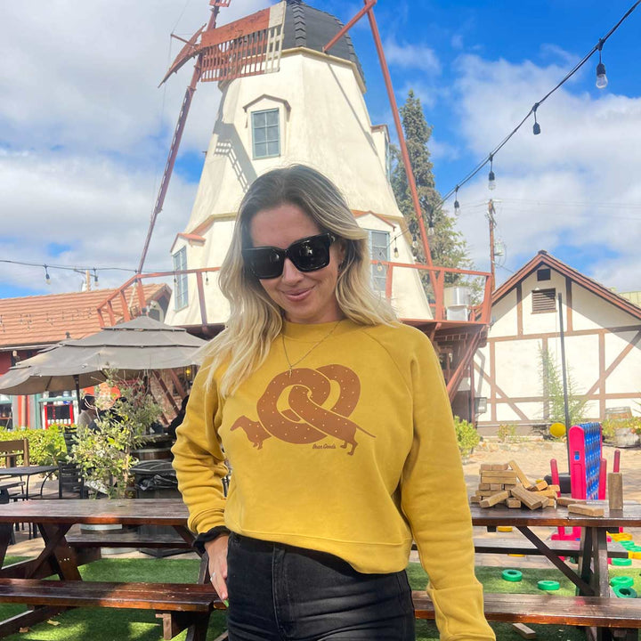 pretzel ween cropped crew | mustard - bean goods