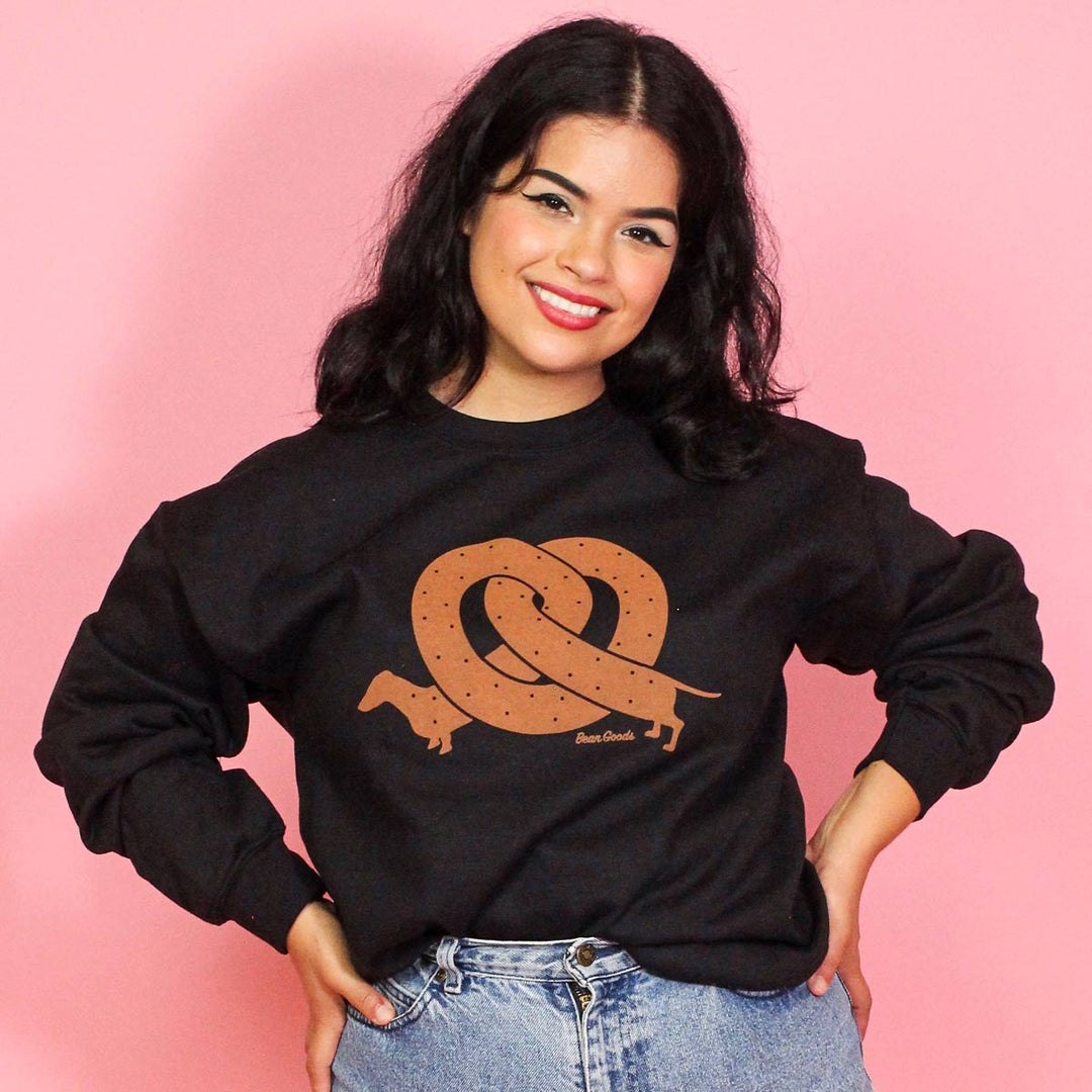 pretzel ween | unisex crew sweatshirt | black - BeanGoods