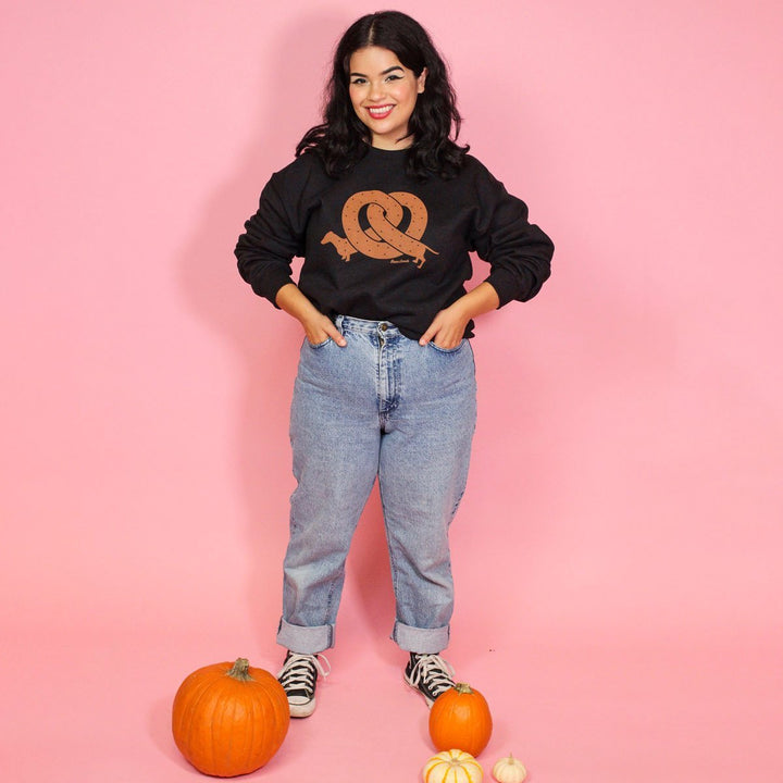 pretzel ween | unisex crew sweatshirt | black - BeanGoods