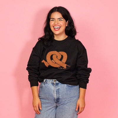 pretzel ween | unisex crew sweatshirt | black - BeanGoods