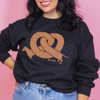 pretzel ween | unisex crew sweatshirt | black - BeanGoods