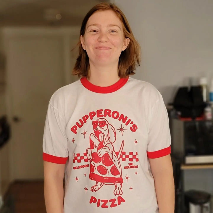 pupperoni unisex ringer tee - bean goods