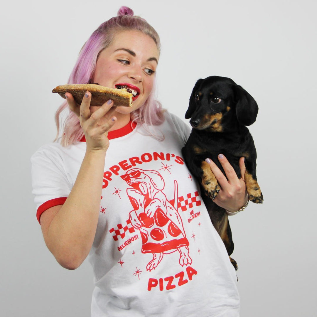 pupperoni unisex ringer tee - BeanGoods