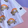 rainbow weenie beach towel