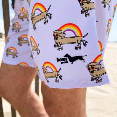 rainbow weenie men's swim shorts - BeanGoods