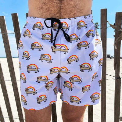 rainbow weenie men's swim shorts - BeanGoods
