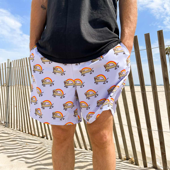 rainbow weenie men's swim shorts - BeanGoods