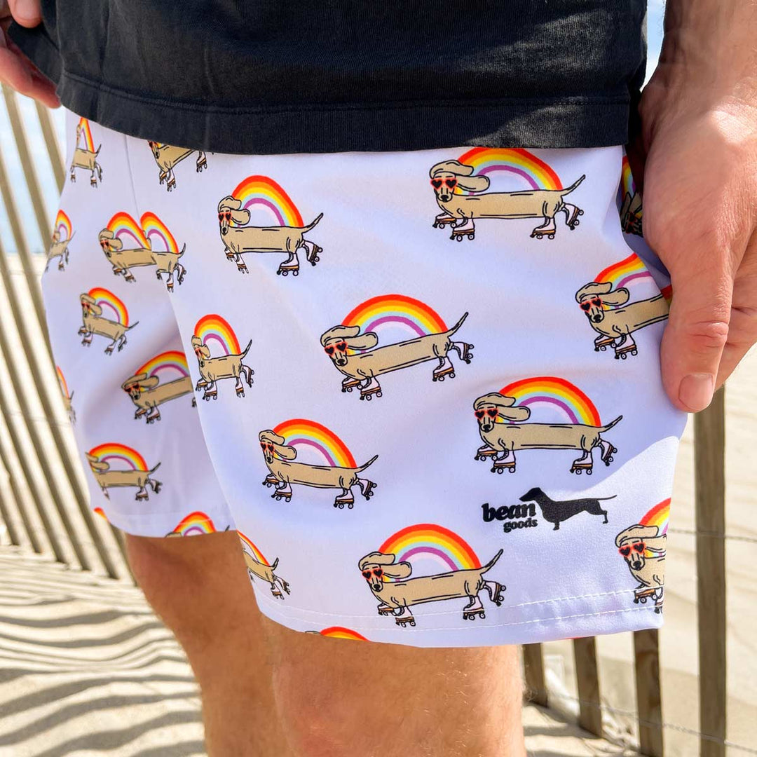 rainbow weenie men's swim shorts - BeanGoods