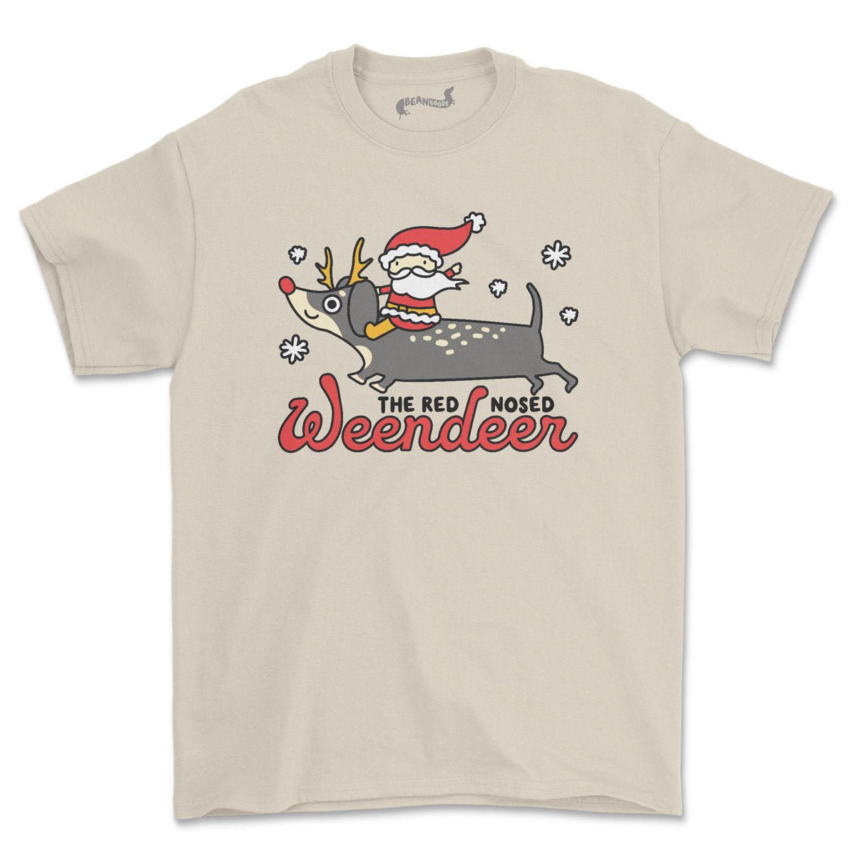 red nosed weendeer unisex tee | sandstone - bean goods
