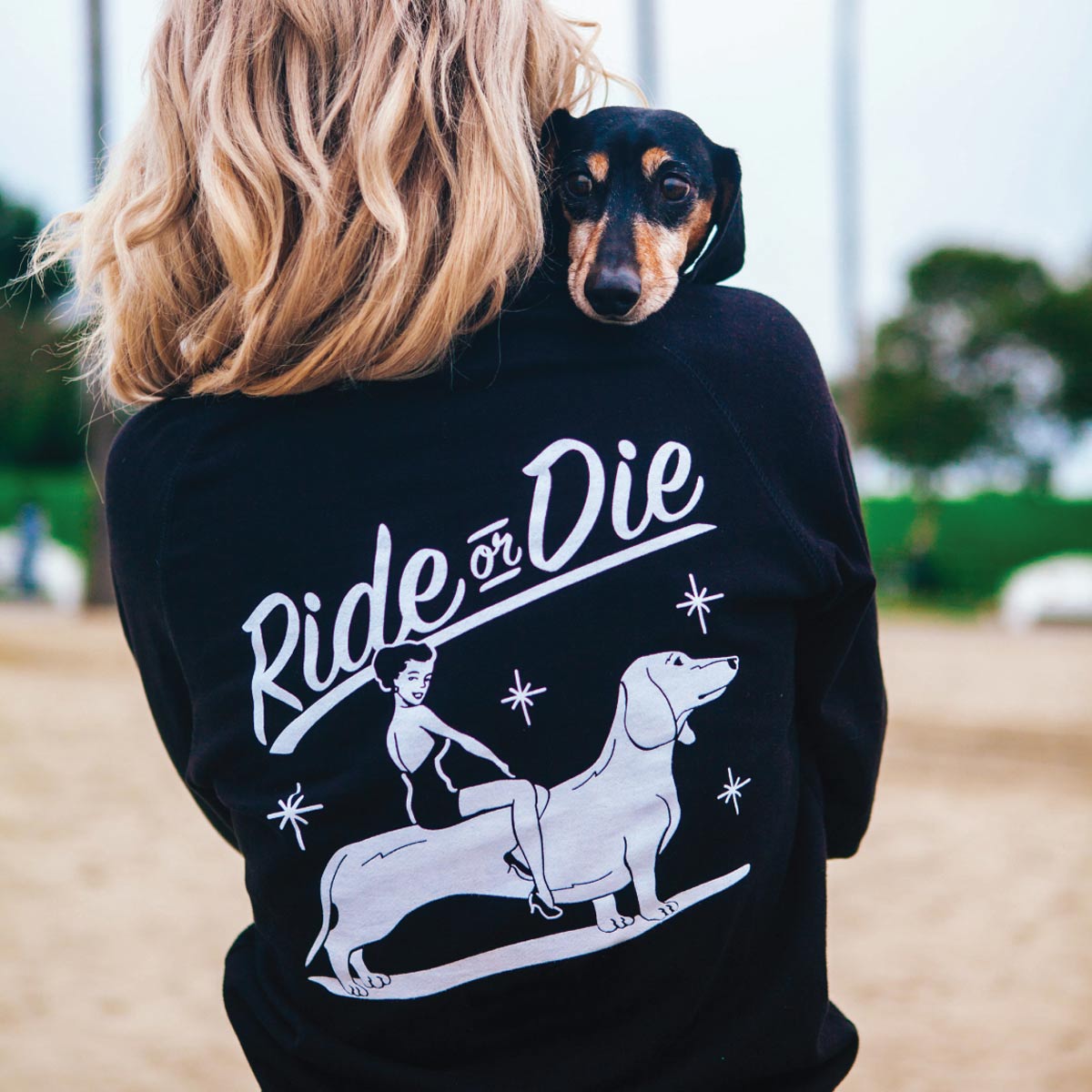 ride or die unisex crew sweatshirt | black - BeanGoods