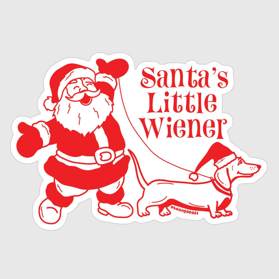 santa's little wiener sticker - bean goods