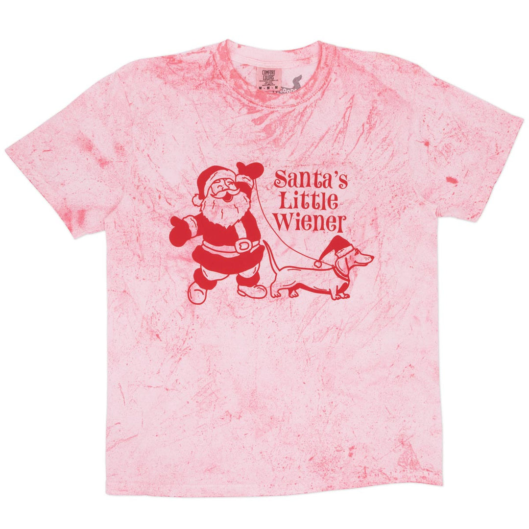 santa’s little wiener unisex tee | tie-dye - bean goods
