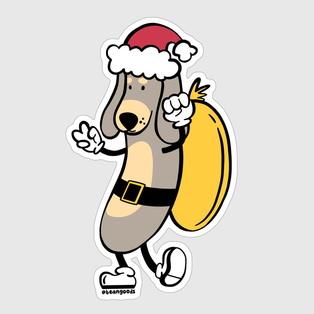 sausage santa sticker - bean goods