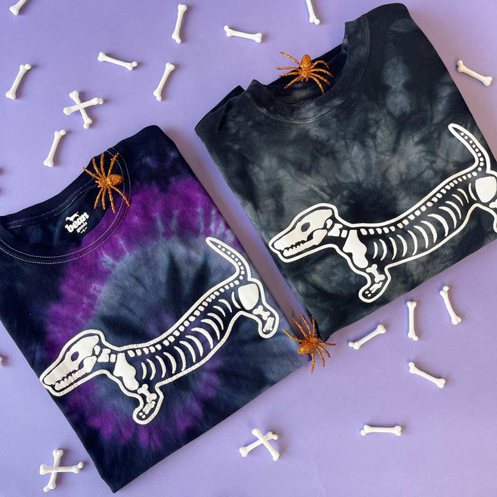 skeleween unisex crew sweatshirt (tie-dye) - BeanGoods