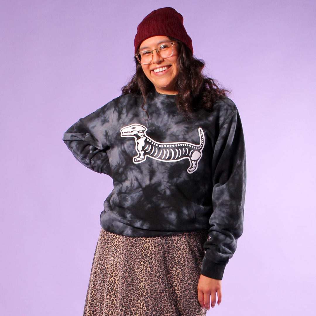 skeleween unisex crew sweatshirt (tie-dye) - BeanGoods