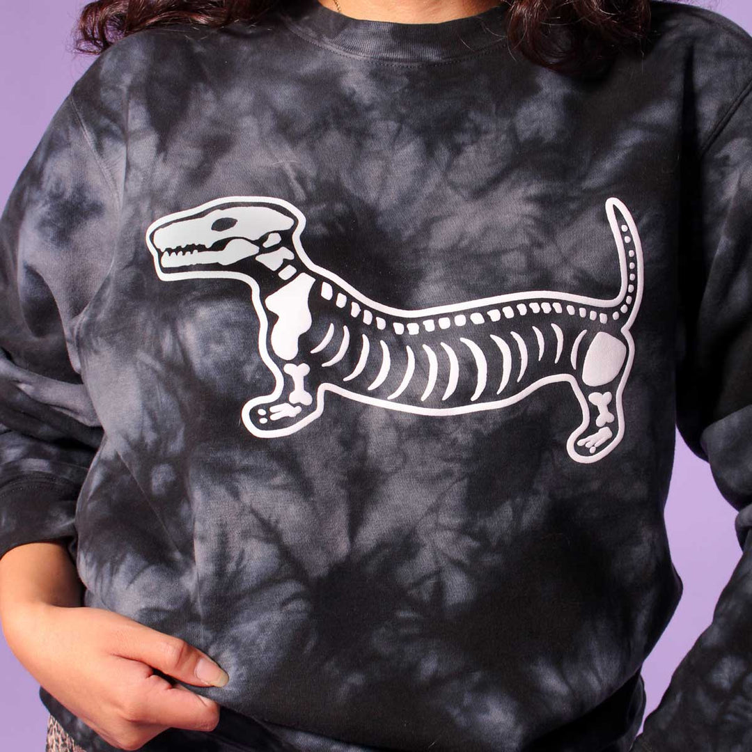 skeleween unisex crew sweatshirt (tie-dye) - BeanGoods