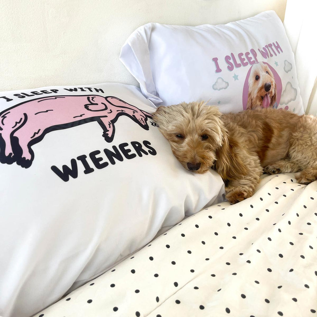 sleeping wieners pillow case - bean goods