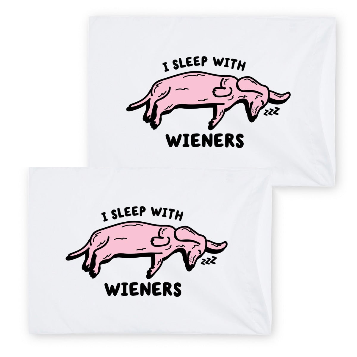 sleeping wieners pillow case - bean goods