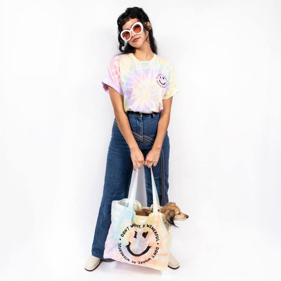 smiley ween tie-dye tote - bean goods