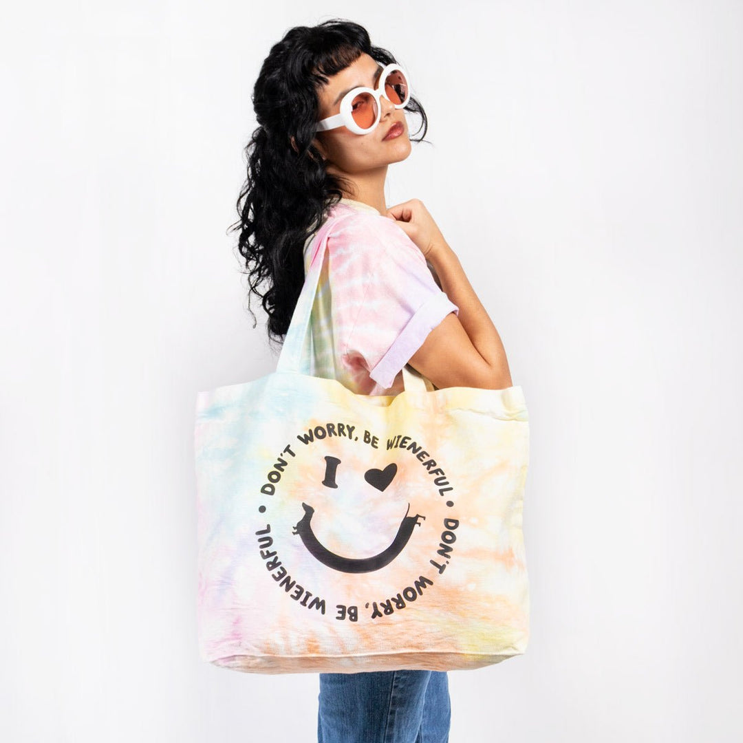 smiley ween tie-dye tote - bean goods