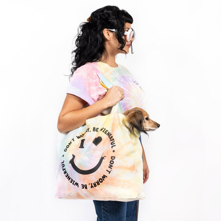 smiley ween tie-dye tote - bean goods