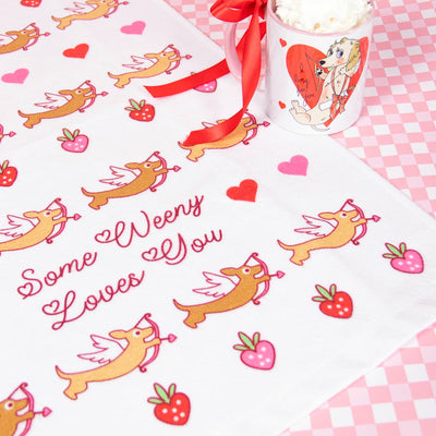 some weenie loves you hand towel - bean goods
