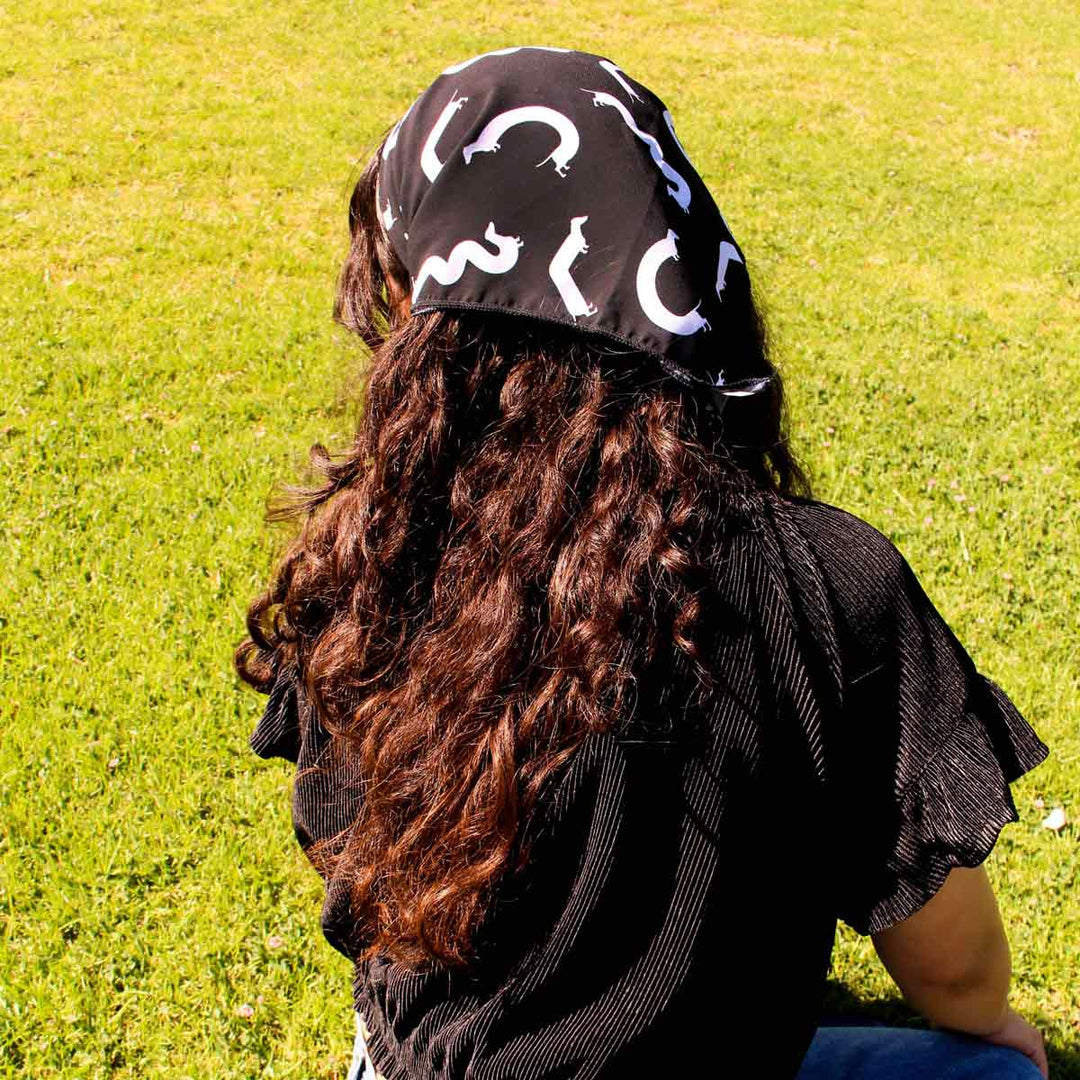 squiggly ween chiffon bandana | black - bean goods