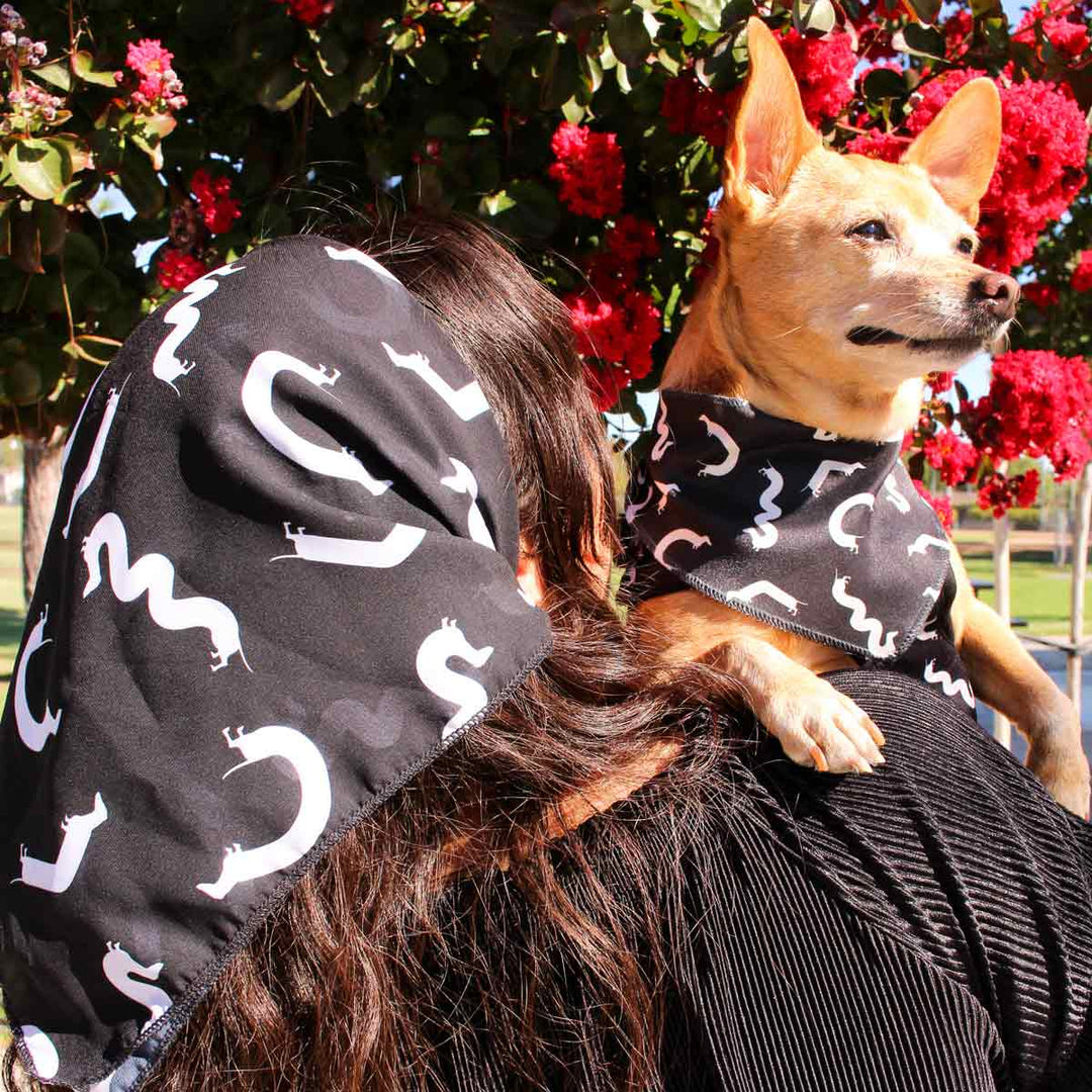 squiggly ween chiffon bandana | black - bean goods