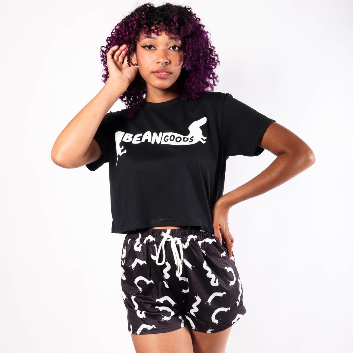 squiggly ween pajama shorts - bean goods