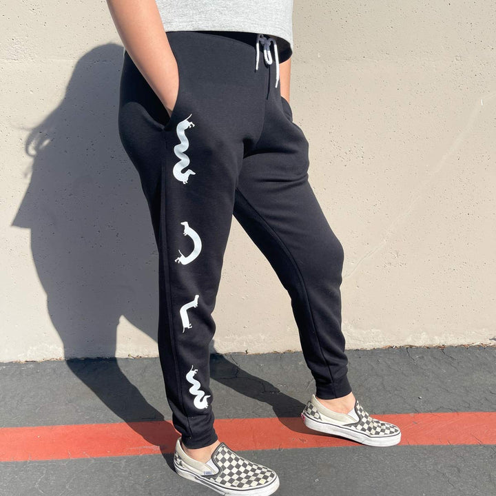 squiggly ween unisex sweatpants | black - bean goods