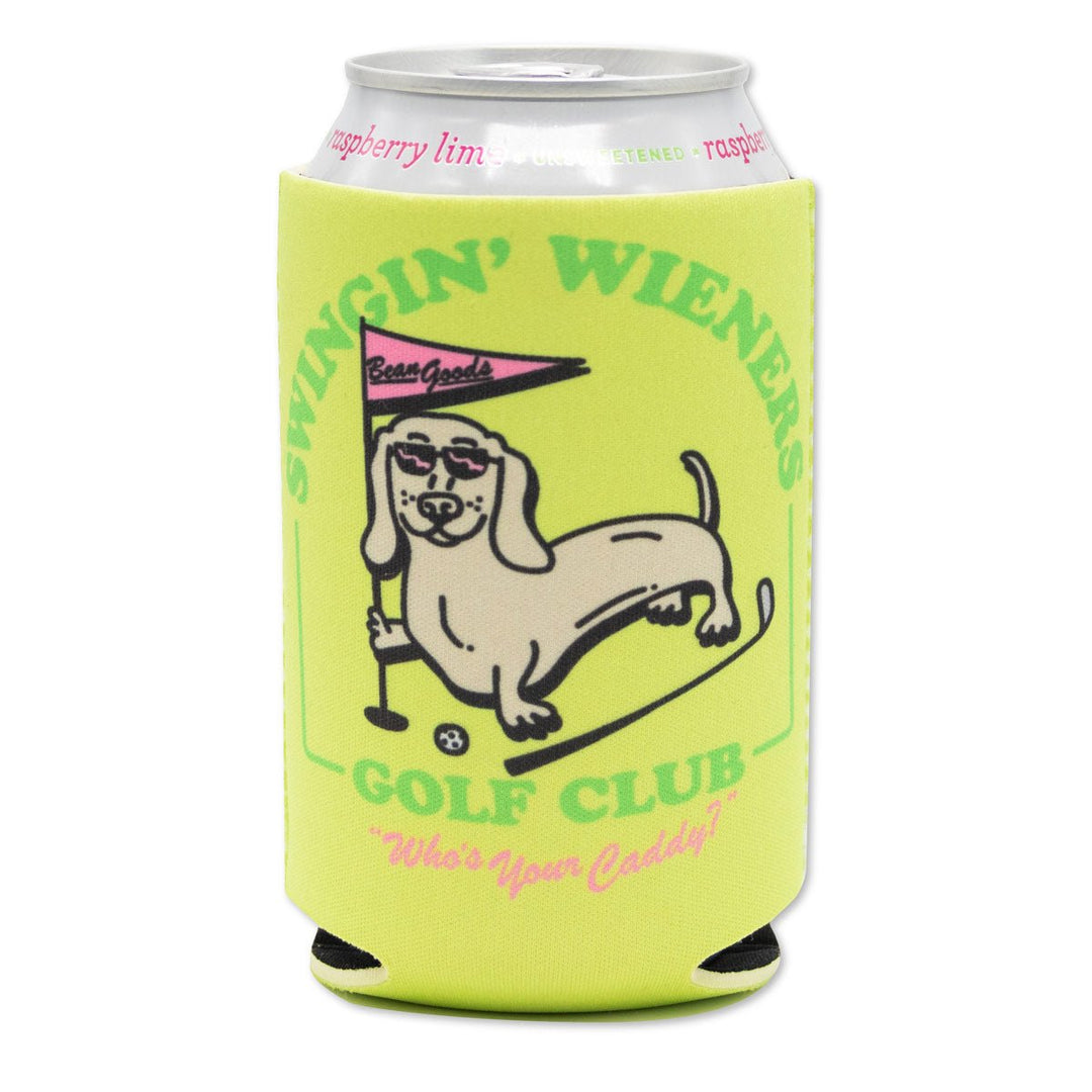 swingin' wieners golf club can cooler - bean goods