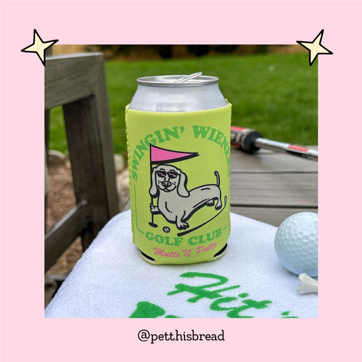 swingin' wieners golf club can cooler - bean goods