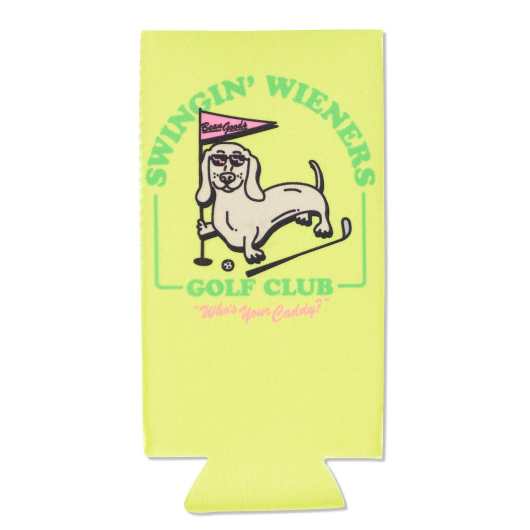 swingin' wieners golf club can cooler - bean goods