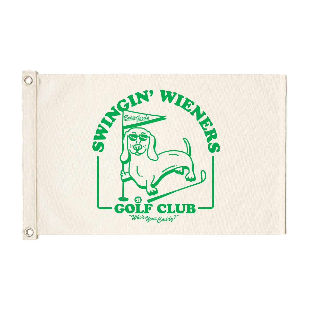 swingin' wieners golf club canvas cart flag - bean goods
