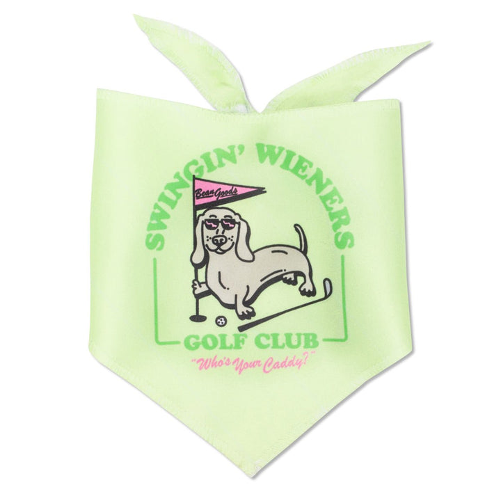 swingin' wieners golf club dog bandana - bean goods