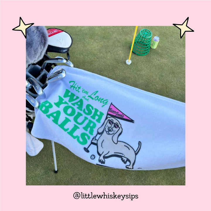 swingin' wieners golf club golf towel - bean goods