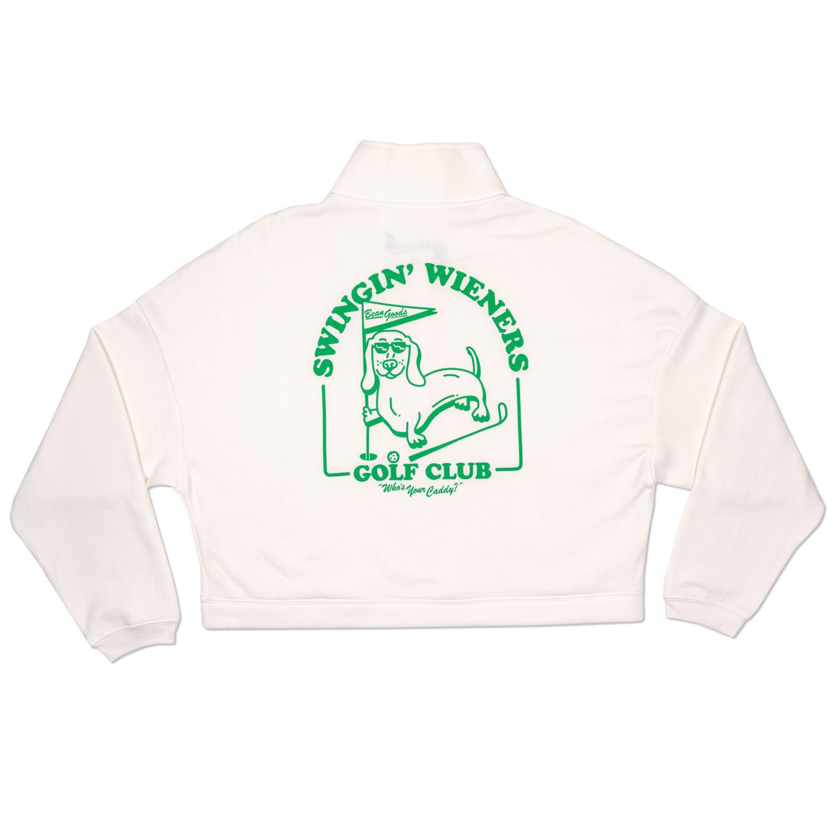 swingin' wieners golf club half zip pullover fleece - bean goods
