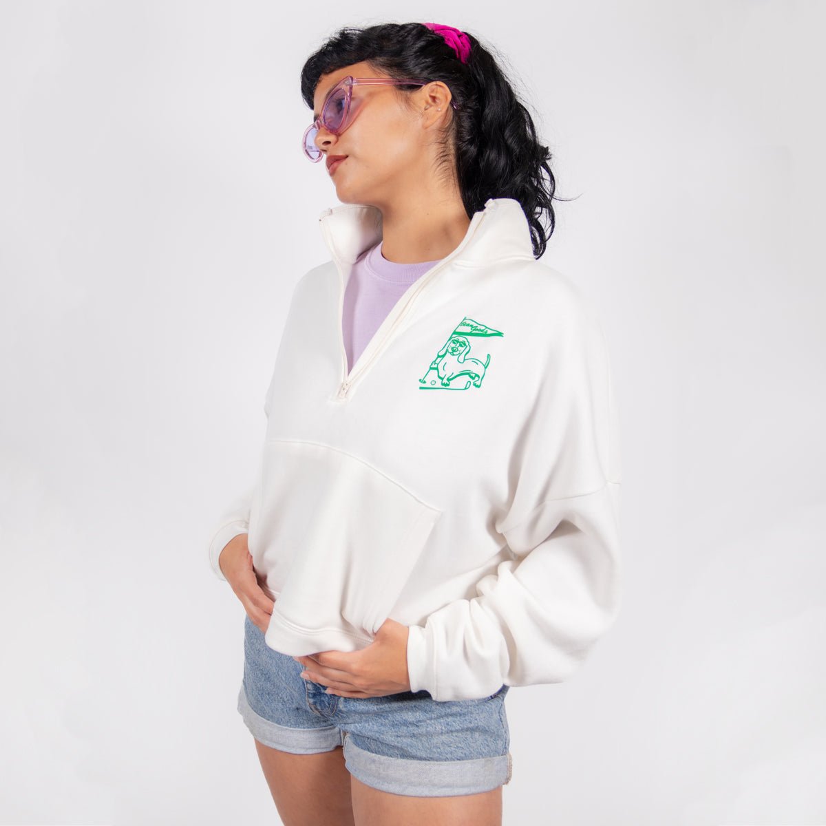 swingin' wieners golf club half zip pullover fleece - bean goods