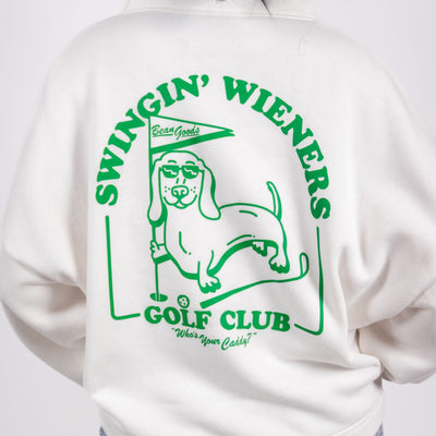 swingin' wieners golf club half zip pullover fleece - bean goods