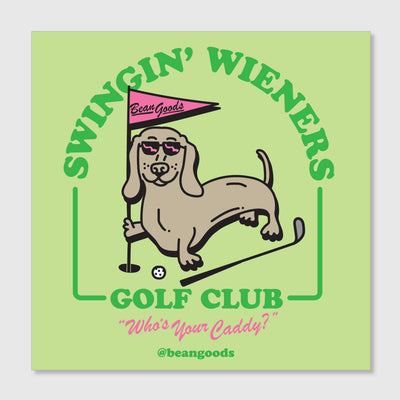 swingin' wieners golf club sticker - bean goods