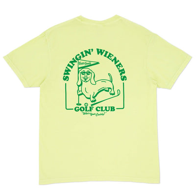 swingin’ wieners golf club unisex pocket tee | birdie green - bean goods