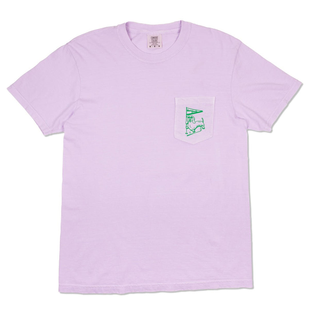 swingin' wieners golf club unisex pocket tee | lavender - bean goods