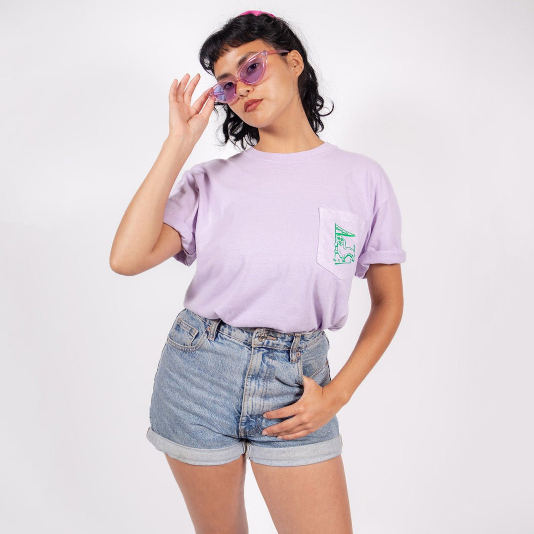 swingin' wieners golf club unisex pocket tee | lavender - bean goods